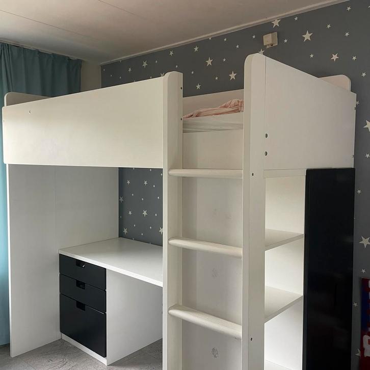 Hoogslaper ikea 200x90, Huis en Inrichting, Slaapkamer | Stapelbedden en Hoogslapers, Gebruikt, Hoogslaper, 90 cm, 200 cm, Eenpersoons