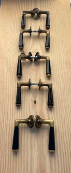 5x Zeldzame Deurklinken zwart/goud Antiek. Deurkrukken klink, Ophalen of Verzenden, Koper of Messing, Klink of Kruk