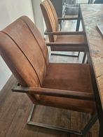 Industriële Eetkamerstoelen - Set van 4, Huis en Inrichting, Stoelen, Ophalen, Gebruikt, Bruin, Metaal