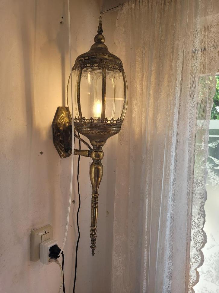 Old look grote wandlamp met bol glas, Huis en Inrichting, Lampen | Wandlampen, Nieuw, Glas, Metaal, Ophalen