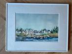 Aquarel door J.W. Verhoeven. “Haventje Portivy’, Ophalen of Verzenden