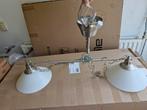 Gebruikte hanglamp met 2 lampen, Huis en Inrichting, Lampen | Hanglampen, Ophalen, Gebruikt, Glas, Modern