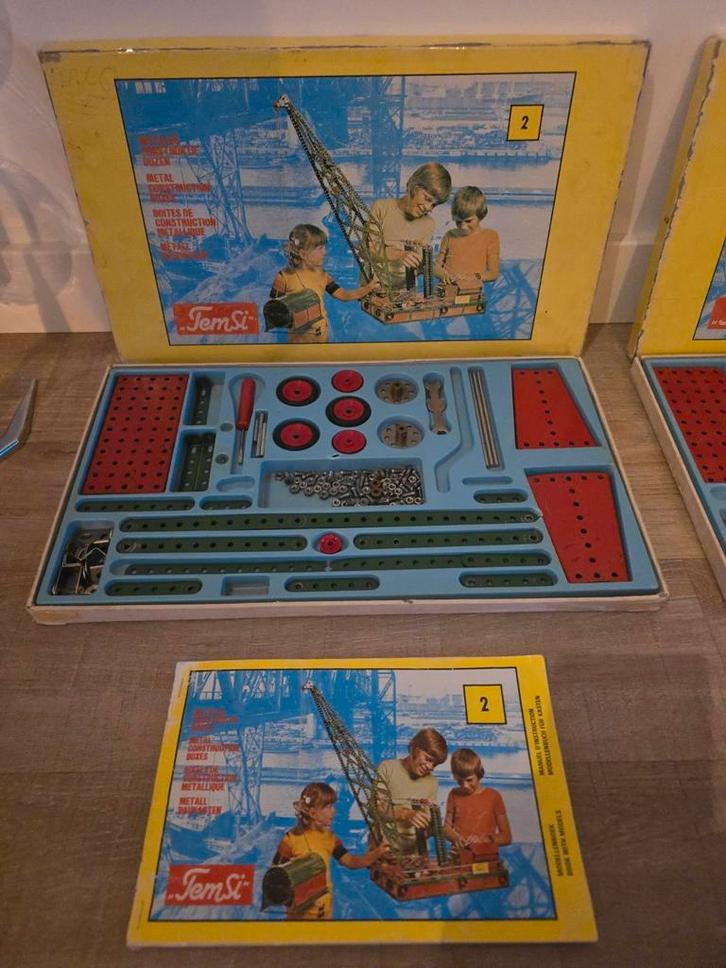 Vintage antieke TemSi (meccano) bouwdoos nr.2 (VAR10) €17,50, Antiek en Kunst, Antiek | Speelgoed, Ophalen of Verzenden