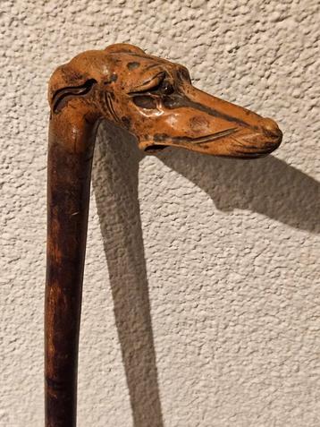 windhond whippet Greyhound Antieke wandelstok met hondenkop beschikbaar voor biedingen