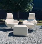 Set van 2 Natuzzi Brend draaifauteuils & ottoman, Ophalen of Verzenden, 75 tot 100 cm