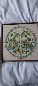 Vintage Tegeltableau met 2 duiven, Antiek en Kunst, Ophalen