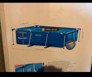 Zwembad 1.60x2.60x 0.65 cm keurig met vele assesoires  beschikbaar voor biedingen