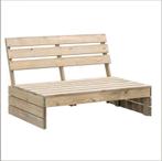 Palletbank met kussens, Tuin en Terras, Tuinbanken, Ophalen, Gebruikt, Hout