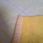 Vintage 2 stuks Woondekens Mooi Zacht Gele Ruit - 150x220cm., Ophalen of Verzenden, Gebruikt