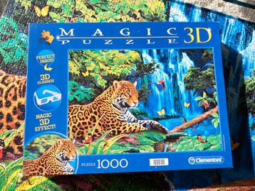 Magic 3D Puzzle Clementoni, '3D jaguar jungle' 1000 stukjes beschikbaar voor biedingen