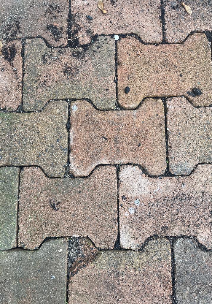 gebruikte h-profiel klinkers bont genuanceerd, Tuin en Terras, Tegels en Klinkers, Ophalen of Verzenden, Gebruikt, Beton, Klinkers