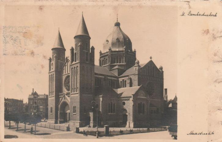 MAASTRICHT H. Lambertus Kerk 1933, Verzamelen, Ansichtkaarten | Nederland, Gelopen, Limburg, 1920 tot 1940, Verzenden