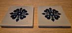 Vintage Tegel Onderzetters met Bloemmotief, Ophalen of Verzenden