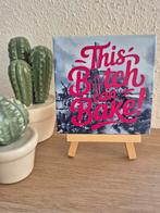 Oud Hollands Tegeltje - Fuchsia Roze Quote, N/A, N/A, Nieuw, Generic