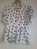 Blouse polkadot jaren 80, Kleding | Dames, Ophalen of Verzenden, Gedragen, Zwart