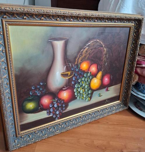 Stilleven fruit in gouden lijst Vintage, Antiek en Kunst, Kunst | Schilderijen | Klassiek, Ophalen of Verzenden