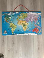 Houten wereldkaart puzzel, Ophalen, Meer dan 50 stukjes, Zo goed als nieuw, Van hout