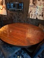 tafel eettafel 160 cm rond met Tafelbeschermer glashelder , Huis en Inrichting, Ophalen, 150 tot 200 cm, Rond, Zo goed als nieuw