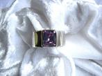Mooie Brede Zilveren Ring met diep paarse Amethist, Sieraden, Tassen en Uiterlijk, Antieke sieraden, Verzenden, Zilver, Ring, Met edelsteen