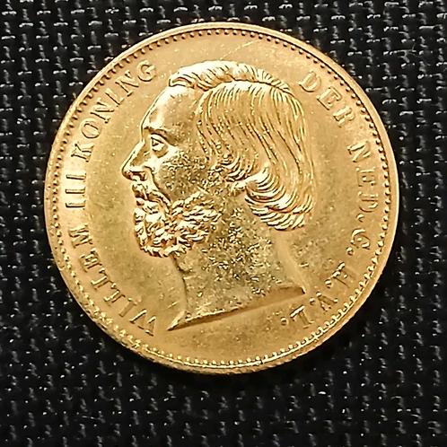 Gouden 1850 vergulde 20 gulden Willem III negotiepenning, Postzegels en Munten, Munten | Nederland, Losse munt, Overige waardes