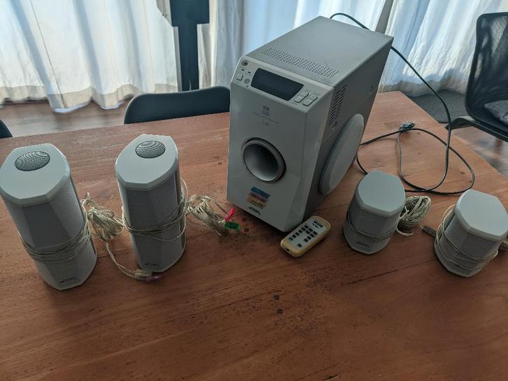 Aiwa 5.1 Surround Speaker Set, Computers en Software, Pc speakers, Gebruikt, Audiokanaal 5.1, Ophalen