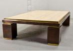 Belgo Chrom Dewulf travertin salon tafel, Ophalen, Gebruikt, Minder dan 50 cm, 100 tot 150 cm