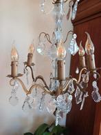 Franse brocante oude kroonluchter luchter antiek glas, Antiek en Kunst, Ophalen