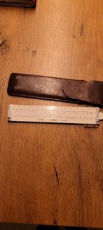 Vintage Ecobra Rekenliniaal met Lederen Etui, Ophalen of Verzenden
