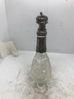zilver met kristal parfum flesje, Antiek en Kunst, Antiek | Glas en Kristal, Ophalen of Verzenden