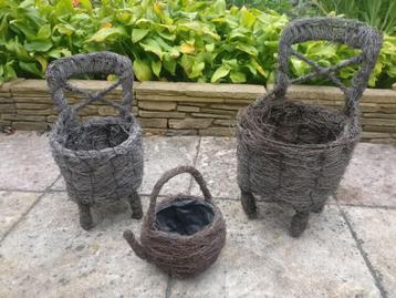 Tuinmand mand bloemenmand plantenmand bloempot met handvat beschikbaar voor biedingen