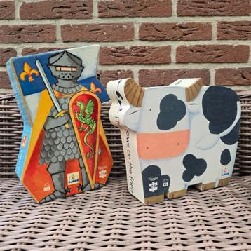 Sint tip!🎁 Djeco puzzels koe en ridder - Goede staat! beschikbaar voor biedingen