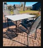 Brocante tuinset bistroset marmeren blad, Ophalen, Gebruikt, Overige materialen