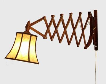 Jaren 50 schaarlamp XXL in palissander vintage mid-century  beschikbaar voor biedingen