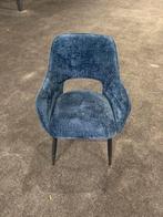 1x blauwe stoel – moderne velvet look, Huis en Inrichting, Ophalen, Gebruikt, Blauw, Eén