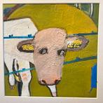 Loeki Boerebach - Koeienportret - olieverfschilderij, Antiek en Kunst, Kunst | Schilderijen | Modern, Ophalen of Verzenden