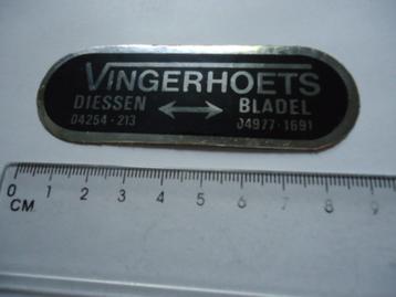 sticker oud VINGERHOETS logo Diessen Bladel origineel retro beschikbaar voor biedingen