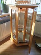 6 hoekig vitrine kastje, Huis en Inrichting, Kasten | Vitrinekasten, Ophalen, Met plank(en), Gebruikt, Eikenhout