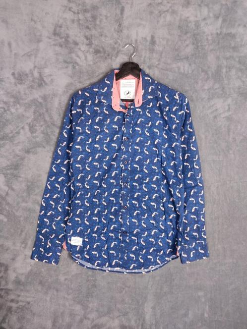 A Fish Named Fred Overhemd S Blouse Vissen Print Blauw, Kleding | Heren, Overhemden, Zo goed als nieuw, Halswijdte 38 (S) of kleiner