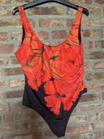 Mooi badpak, zwart met oranje bloemen, prrima staat 46, Zwart, Badpak, Ophalen of Verzenden, Geen