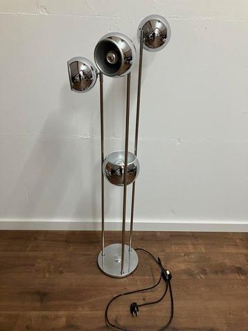 Space age eyeball vintage vloerlamp met 4 lichtpunten, choom beschikbaar voor biedingen