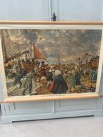 Oude Schoolplaat Geschiedenis - Aankomst Willem I, Antiek en Kunst, Antiek | Schoolplaten, Ophalen of Verzenden, Geschiedenis