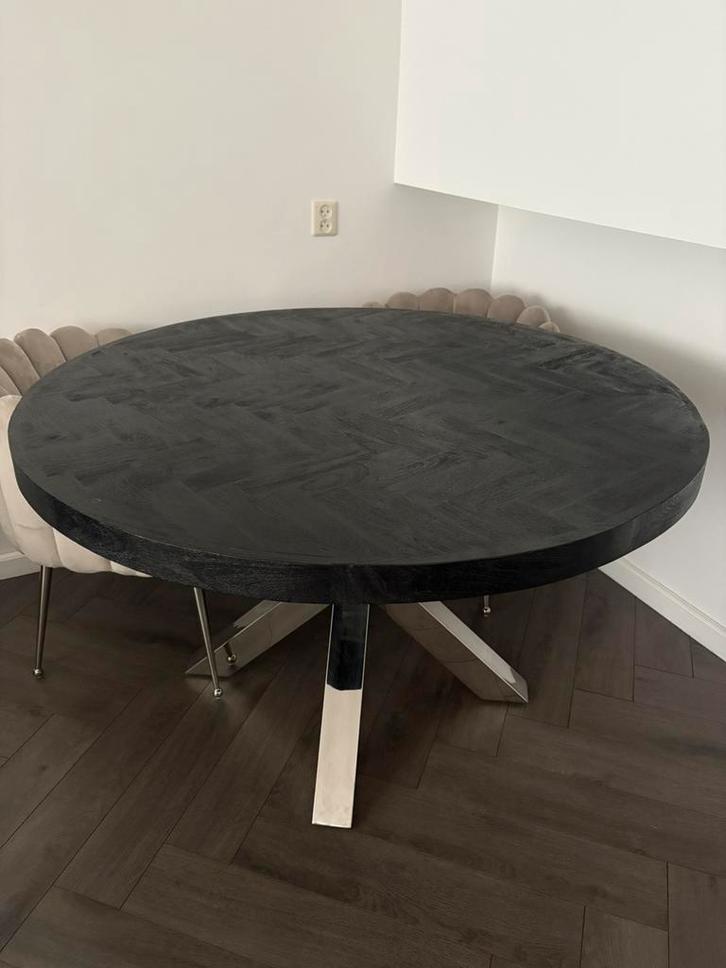 Eettafel, Huis en Inrichting, Tafels | Eettafels, Zo goed als nieuw, 100 tot 150 cm, Rond, Ophalen