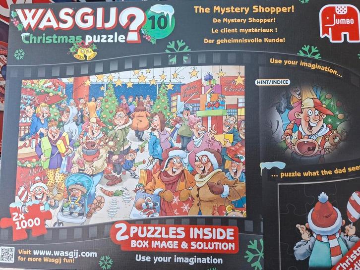Wasgij Kerstpuzzel - 2 Puzzels in 1, Hobby en Vrije tijd, Denksport en Puzzels, Zo goed als nieuw, Legpuzzel, 500 t/m 1500 stukjes