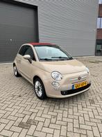 Fiat 500C 1.2 Lounge  - Cappuccino - Rood Dak - Uniek, Auto's, Voorwielaandrijving, 4 cilinders, Cabriolet, Leder en Stof
