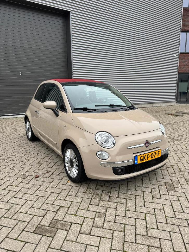 Fiat 500C 1.2 Lounge  - Cappuccino - Rood Dak - Uniek, Auto's, Fiat, Particulier, 500C, ABS, Airbags, Airconditioning, Bluetooth