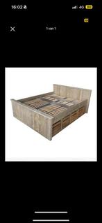 Steigerhout bed, 180 cm, Ophalen of Verzenden, Bruin, Zo goed als nieuw