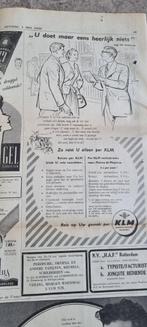 Advertentie KLM, U doet maar eens heerlijk niets (1956), Ophalen of Verzenden, 1940 tot 1960, Knipsel(s)