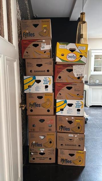 Bananendozen om te verhuizen of op te ruimen beschikbaar voor biedingen