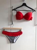 Bikini set bikinibroekje en top met beugel rood / zwart - L, Ophalen of Verzenden, Zo goed als nieuw, Rood, Bikini