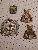 Vier scherpschutters speldjes. Oud., Verzamelen, Ophalen of Verzenden, Landmacht, Duitsland, Embleem of Badge